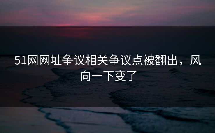 51网网址争议相关争议点被翻出，风向一下变了