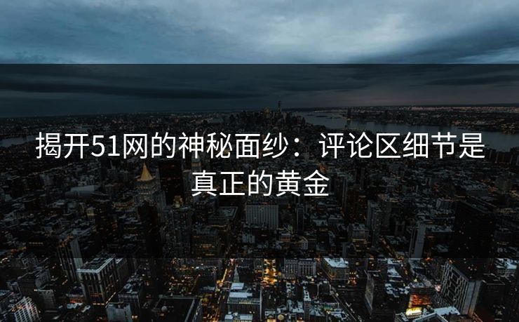 揭开51网的神秘面纱：评论区细节是真正的黄金