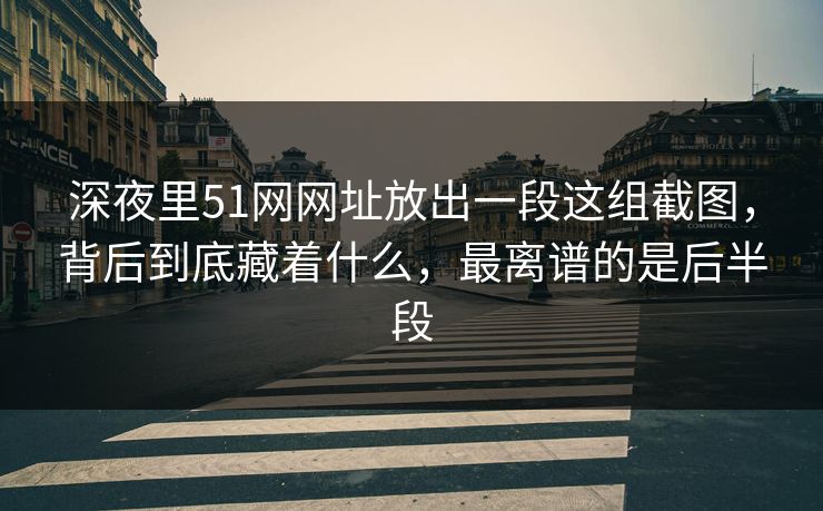 深夜里51网网址放出一段这组截图，背后到底藏着什么，最离谱的是后半段